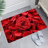 Red Rose Petals Digital Printing Floor Mat Modern Bath Mats Nonwoven / Memory Foam Novelty Bathroom