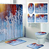 Reed Grass Pattern PrintingBathroom Shower Curtain Leisure Toilet Four-Piece Design