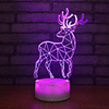 Reindeer Elk Christmas 3D Illusion Night Light 7 Colors Touch Mode Bedside Table Lamp Bedroom Décor Lights Christmas Gift 7inch for Baby Kids Pat Lights Ice Crack Base