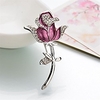 reizteko vintage inspired crystal rhinestone rose flower brooch pin flower ribbon bow pendant (purple) miniinthebox