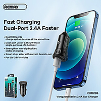 Remax 12 W Output Power USB Car USB Charger Socket Portable Charger For iPad Cellphone miniinthebox