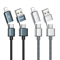 Remax Lightning USB C USB C to USB C Cable 1 to 4 High Speed 2.4 A 1.0m(3Ft) PET Aluminium Alloy For Samsung Xiaomi HuaweiPhone Accessory miniinthebox