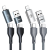 Remax Lightning USB C USB C to USB C Cable 1 to 4 High Speed 2.4 A 1.2m(4Ft) PET For Samsung Xiaomi HuaweiPhone Accessory miniinthebox