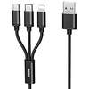 Remax Micro USB Lightning USB C Cable All-In-1 1 to 3 High Speed 2 A 1.0m(3Ft) Aluminium Alloy For Samsung Xiaomi HuaweiPhone Accessory miniinthebox