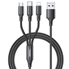 Remax Micro USB Lightning USB C Cable All-In-1 1 to 3 High Speed 2.1 A 1.2m(4Ft) Aluminium Alloy For Samsung Xiaomi HuaweiPhone Accessory miniinthebox