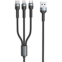 Remax Micro USB Lightning USB C Cable All-In-1 1 to 3 High Speed 2.1 A 1.2m(4Ft) TPE For Samsung Xiaomi HuaweiPhone Accessory miniinthebox