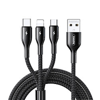 Remax Micro USB Lightning USB C Cable All-In-1 1 to 3 High Speed 3 A 1.2m(4Ft) Zinc Alloy For Samsung Xiaomi HuaweiPhone Accessory miniinthebox