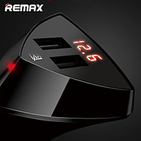 REMAX RCC208 Car Charger Dual USB Mobile Phone Fast Charger LED Voltage Display