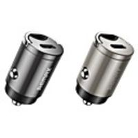 Remax RCC228 Car Charger PD Port 18W Power Fast Charge Quick To Phone 12V-24V Tarnish Silver Two Colors To Choice 1PCS AL ABS Meterials