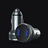 Remax RCC229 Car Charger 2 Double USB A Type A 24W 4.8A Power Fast Charge Quick To Phone 12v-24v Tarnish Color 1PCS AL ABS Meterials