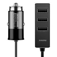 Remax RCC401 One For Three Car Charger Car Mobile Phone 4USB Charger Multi Port Car Charger