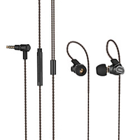 REMAX RM-580 In-ear Mobile Phone Wire-controlled Earphones Dual-action Metal Wired Earplugs