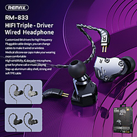 Remax Rm-833 Metal High Frequency 10 Unit Moving Iron Six Core Plug-in Hifi Fever Professional Wired Headset