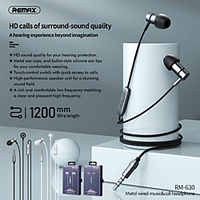 Remax RM630 Mobile Phone Wired Headset In-ear Sports Earplugs With Microphone One-key Line Control Call