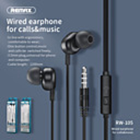 Remax RW-105 New Music Earphone With HD Mic In-ear 3.5mm Jack Wire Headphone For iPhone Xiaomi Samsung Huawei Earbuds