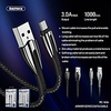 Remax Type-C Cable 3 A 1.0m(3Ft) Braided Nylon USB Cable Adapter For Samsung / Huawei / Xiaomi