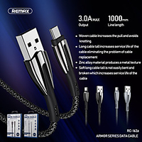 Remax Type-C Cable 3 A 1.0m(3Ft) Braided Nylon USB Cable Adapter For Samsung / Huawei / Xiaomi