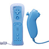 Remote with Protective Silicone Case/Sleeve Nunchuk Controller for Wii (Blue)