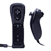 Remote with Silicone Sleeve Nunchuck Controller for Wii (Black)
