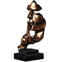 Resin Art Silence Mask Figurines Abstract Silence Is Gold Statuettes Mask Miniatures Sculpture Home Decoration Artwork