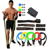 Resistance Band Set 11 pcs 5 Stackable Exercise Bands Door Anchor Legs Ankle Straps Sports TPE Home Workout Pilates Exercise Fitness Heavy-duty Carabiner Strength Training Muscular Bodyweight miniinthebox