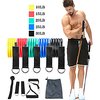 Resistance Band Set 11 pcs 5 Stackable Exercise Bands Door Anchor Legs Ankle Straps Sports TPE Pilates Exercise Fitness Gym Workout Heavy-duty Carabiner Adjustable Durable Resistance Training