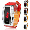 Retangle Case Red PU Band LED Wrist Watch