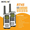 Retevis RT45 PMR Radio Walkie Talkie 2 pcs PMR PMR446 FRS Handy Two-Way Radio Communicator Family Walkie-Talkie Walkie-talkie