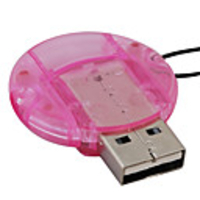 Retractable MicroSD/TF SDHC USB 2.0 Card Reader Keychain (Assorted Color)