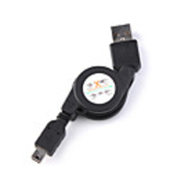 Retractable USB A To Mini 5-Pin USB Cable