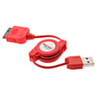 Retractable USB Charging Cable for iPhone 4,  4S and Others (Assorted Colors)