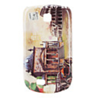 Retro Design Four-wheeler and Tower Pattern Hard Case for Samsung Galaxy Mini S5570