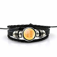 retro dragon ball woven leather bracelets, men women couples punk multi-layer braided rope cuff bracelet