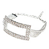 Retro Hollow Oblong Style Rhinestone Fully-Jewelled Bracelet