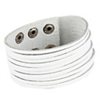 Retro Punk Style Fashionable Stripe Design Bracelet (White)