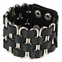 Retro Punk Style Knitted Iron Hoop Design Bracelet