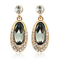 Retro Raindrops Austrian Crystal Ear Studs