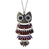 Retro Style Colorful Owl Shape Copper Necklace