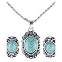 Retro Style Emerald Necklace and Earrings