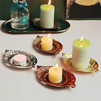 Retro Style Leaf Shape Candle Holder Candle Tray