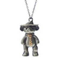 Retro Style Little Bear with Tie Copper Necklace
