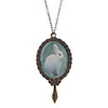 Retro Style Mirror of Rabbit Copper Necklace