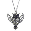 Retro Style Owl with Wing Copper Necklace