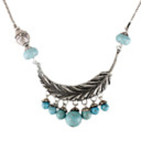 Retro Style Sliver Feather Necklace