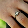 retro sunflower ring sterling silver delicate sunflower ring bride wedding gifts jewelry, petal ring womens (size 9)