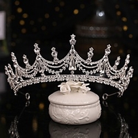 Retro Sweet Rhinestone / Alloy Crown Tiaras / Headbands / Headpiece with Crystal / Rhinestone / Split Joint / Trim 1 PC Wedding / Party / Evening Headpiece miniinthebox