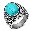 retro vintage statement blue oval turquoise rings size 15