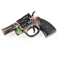 Revolever Shaped Windproof Lighter with mini red Laser Projecting Light (Copper)