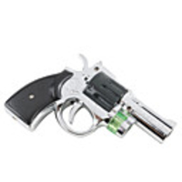 Revolever Shaped Windproof Lighter with mini red Laser Projecting Light (Silver)