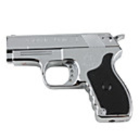 Revolever Shaped Windproof Lighter with Red Laser Beam (Silver)